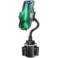 Soporte de Teléfono para Automóvil con Cuello Ajustable y Fijación en Portavasos