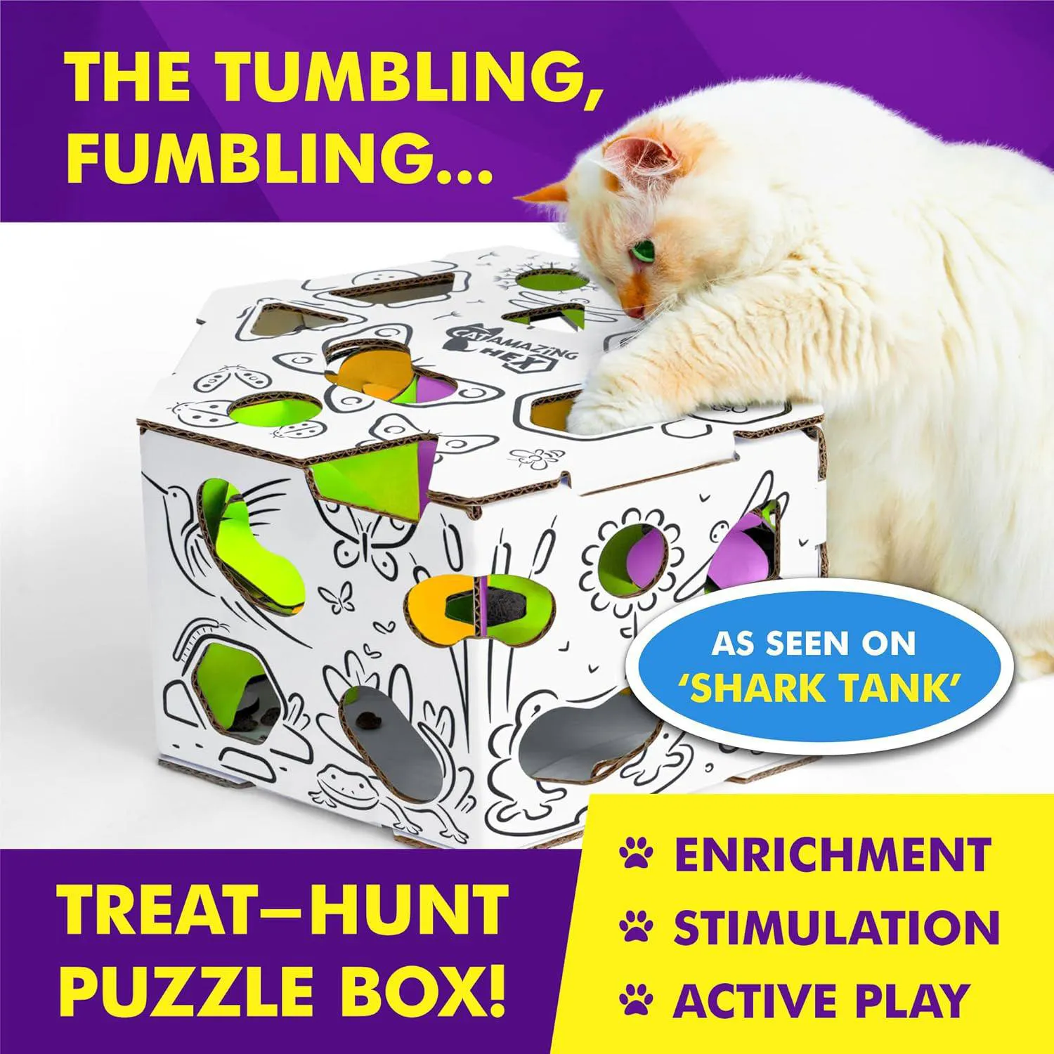 Caja de Enriquecimiento Interactiva para Gatos con Laberinto de Premios
