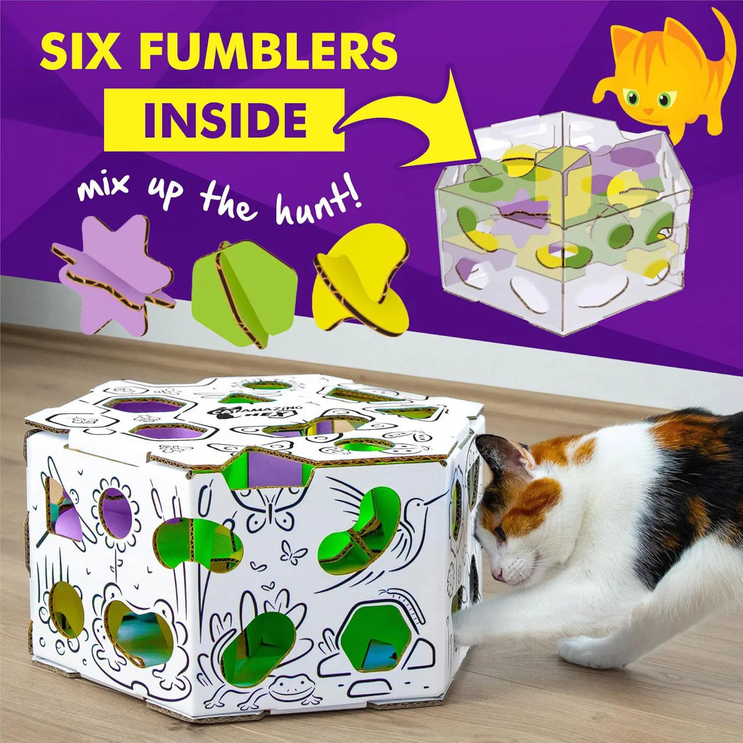 Caja de Enriquecimiento Interactiva para Gatos con Laberinto de Premios 3