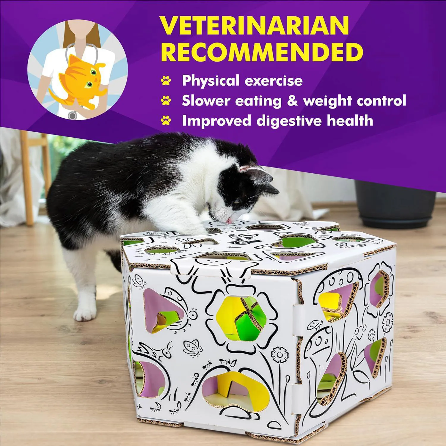 Caja de Enriquecimiento Interactiva para Gatos con Laberinto de Premios 4