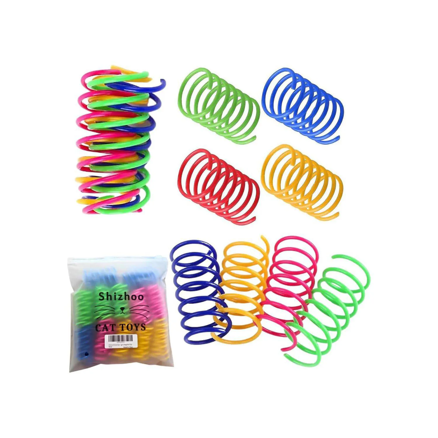 Juguetes de Resorte para Gatos con Diseño Colorido y Material Seguro
