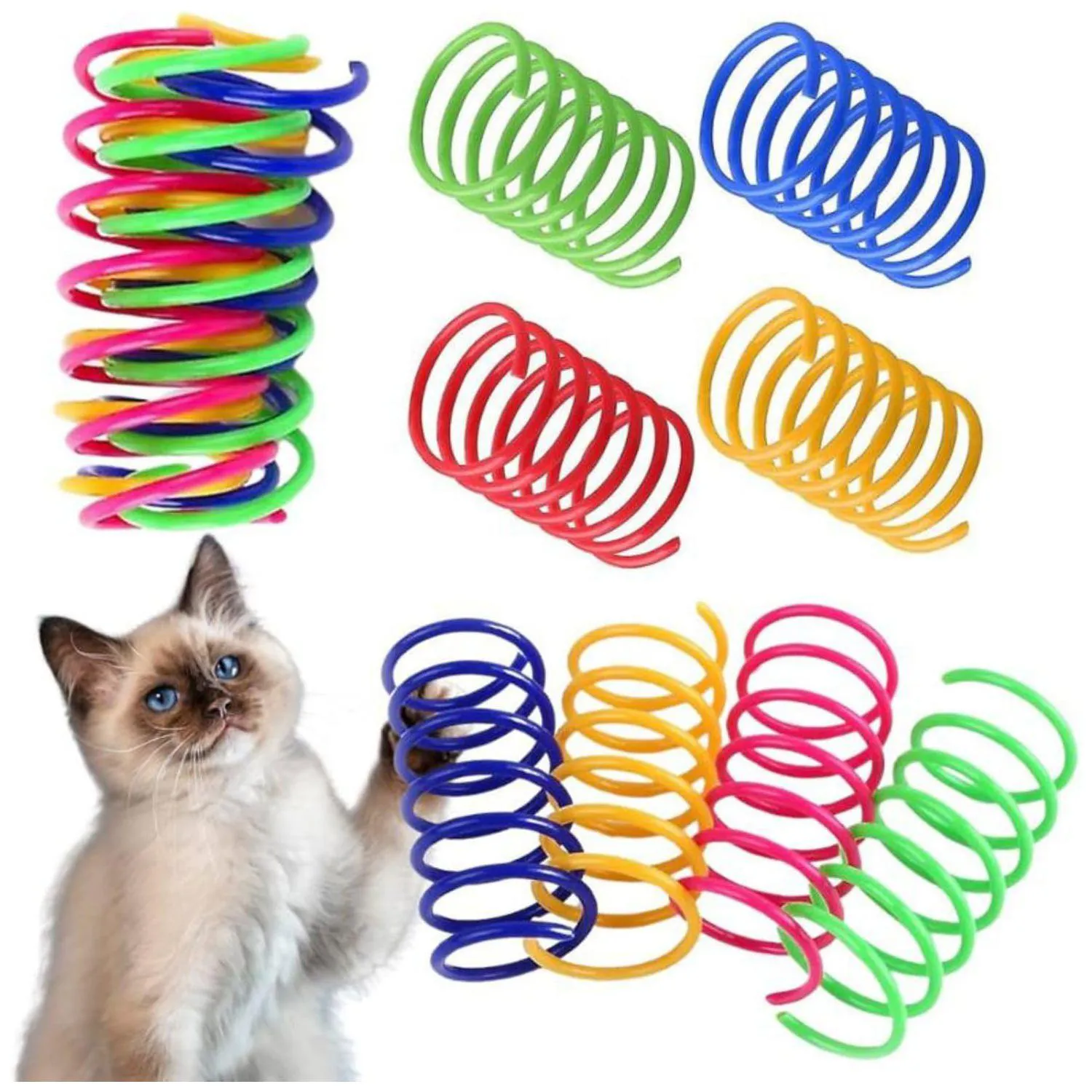 Juguetes de Resorte para Gatos con Diseño Colorido y Material Seguro 6