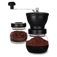 Molinillo De Café Manual Con Recipientes De Vidrio Y Ajuste De Grosor