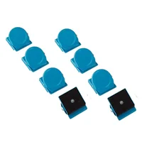 Set 8 Unds Clips Magnéticos para Tableros y Superficies Metálicas Azul