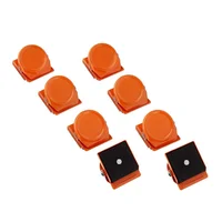 Set 8 Unds Clips Magnéticos para Tableros y Superficies Metálicas Naranja