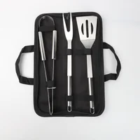 Set Parrillero De 3 Piezas y Estuche 1 Pinza +1 Tenedor + 1 Espátula Mr Beef