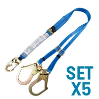 Eslinga Doble Terminal Absorbedor Graduable para Detención de Caídas 1.8m Set X 5 Unidades