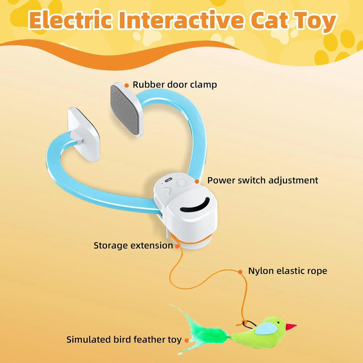 Juguete Eléctrico Colgante para Gatos con Ave Voladora y Plumas Interactivas 5