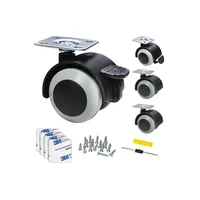 Ruedas de Goma 1.5 para Muebles Carga 132 Lb Color Negro