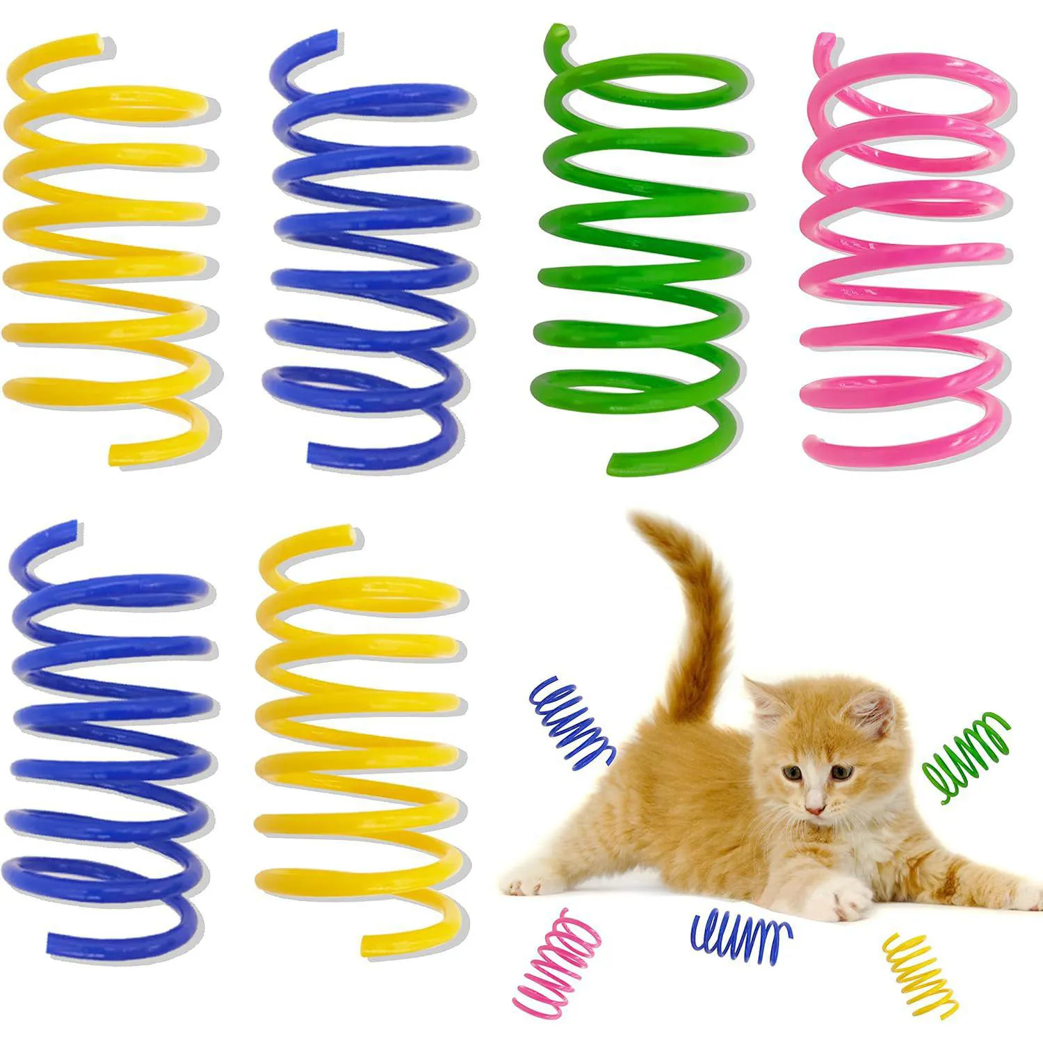 Juguetes de Resorte para Gatos con Diseño Colorido y Material Seguro