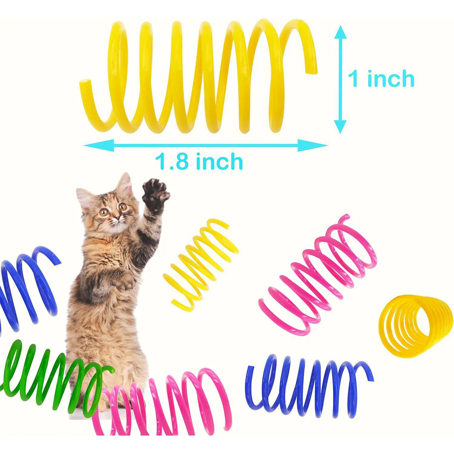Juguetes de Resorte para Gatos con Diseño Colorido y Material Seguro