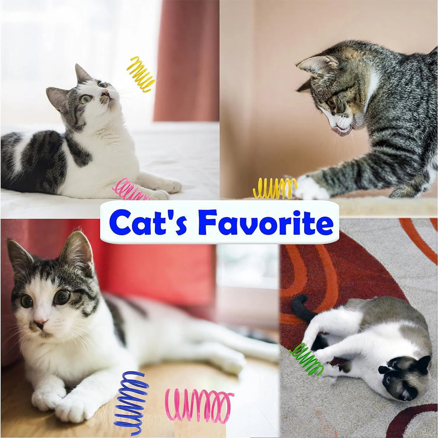 Juguetes de Resorte para Gatos con Diseño Colorido y Material Seguro 5