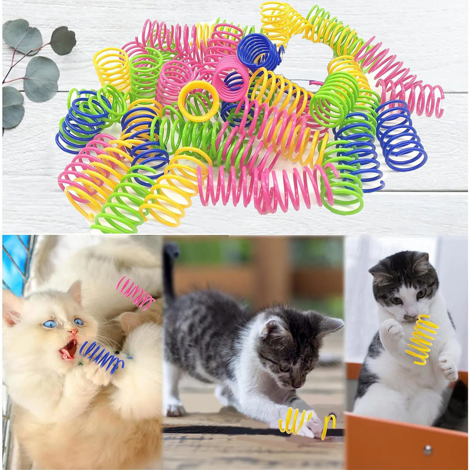 Juguetes de Resorte para Gatos con Diseño Colorido y Material Seguro 6