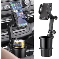 Soporte para Teléfono con Portavasos Ajustable para Automóvil Universal