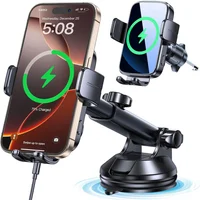 Soporte de Teléfono para Automóvil con Carga Inalámbrica y Sujeción Automática