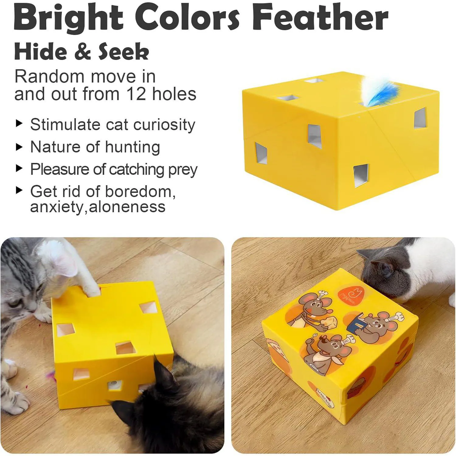 Juguete Inteligente para Gato con Plumas Emergentes y Sensor de Movimiento 5
