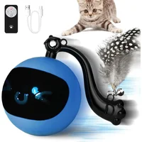 Pelota Interactiva para Gatos con Control Remoto y Pluma Recargable
