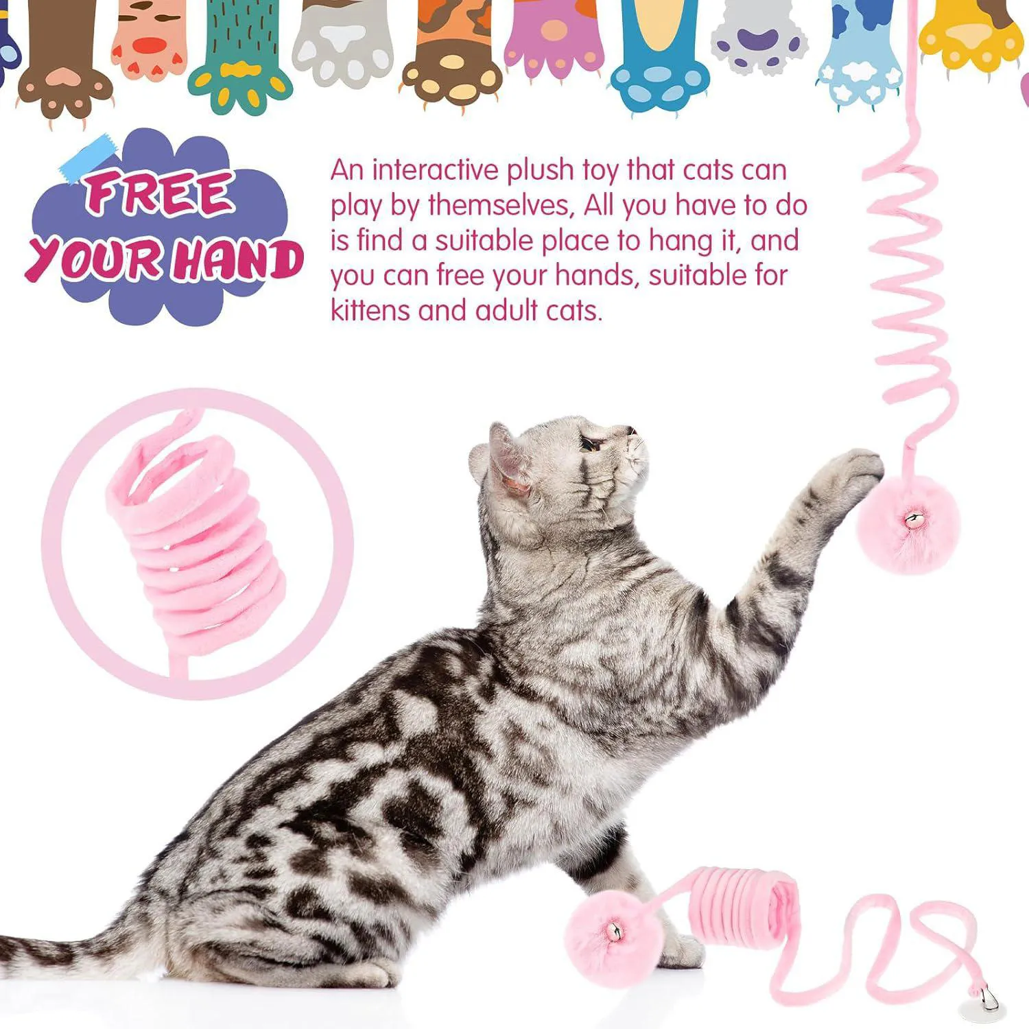 Set de Juguetes Interactivos para Gatos con 46 Piezas en Color Rosa 5