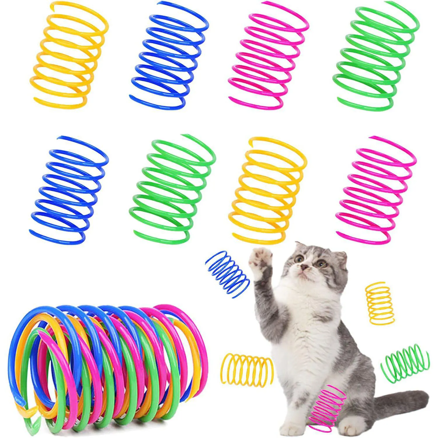 Set de Resortes Interactivos para Gatos con 120 Piezas Multicolor