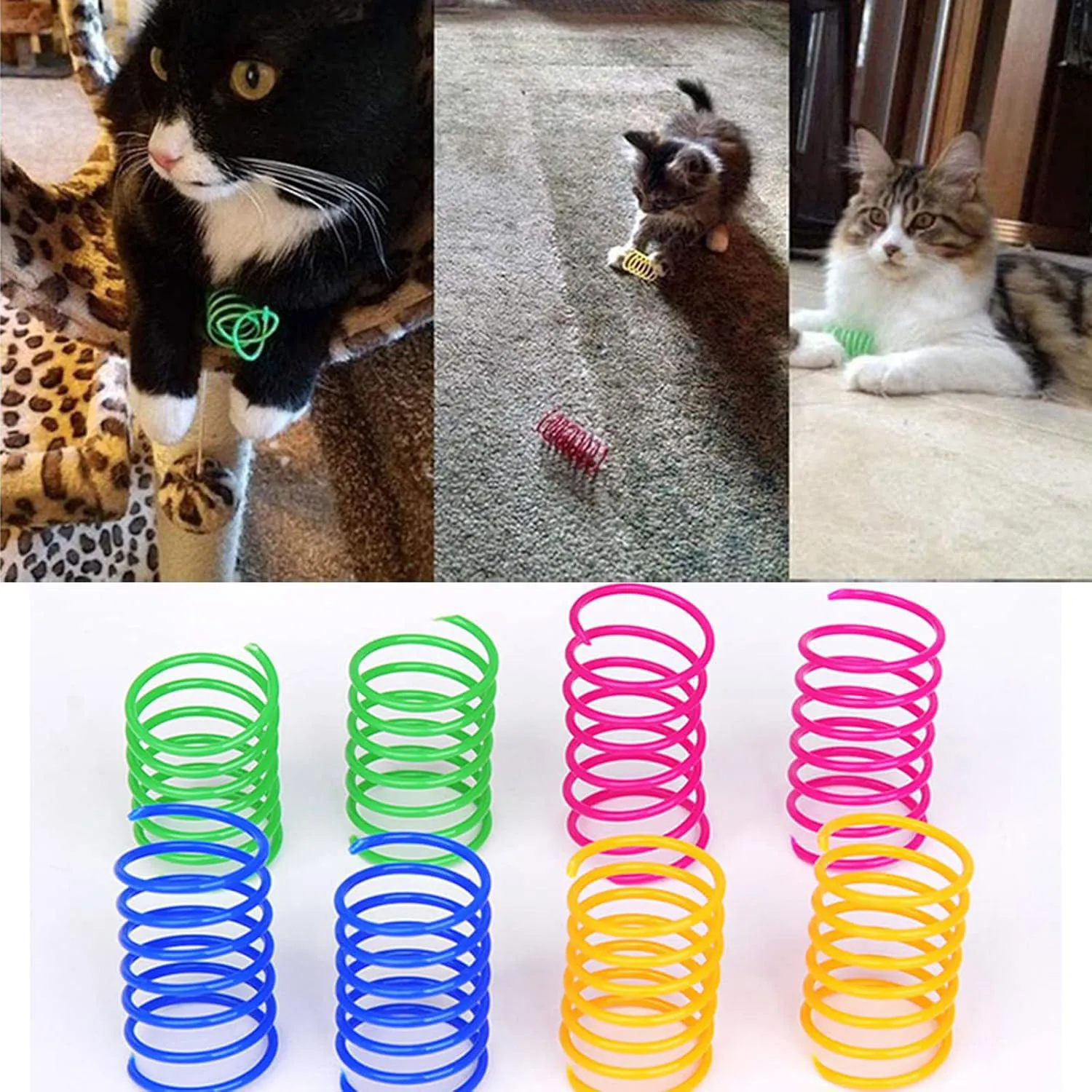 Set de Resortes Interactivos para Gatos con 120 Piezas Multicolor 6