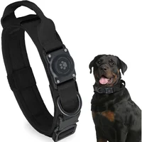 Collar Táctico Negro Para Perro Mediano Impermeable Con Soporte Para Apple Airtag Furrigo