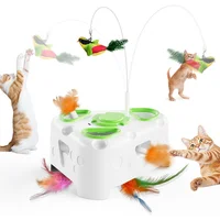 Juguete Interactivo para Gatos con Pluma Giratoria Ave Voladora y Juego de Topos
