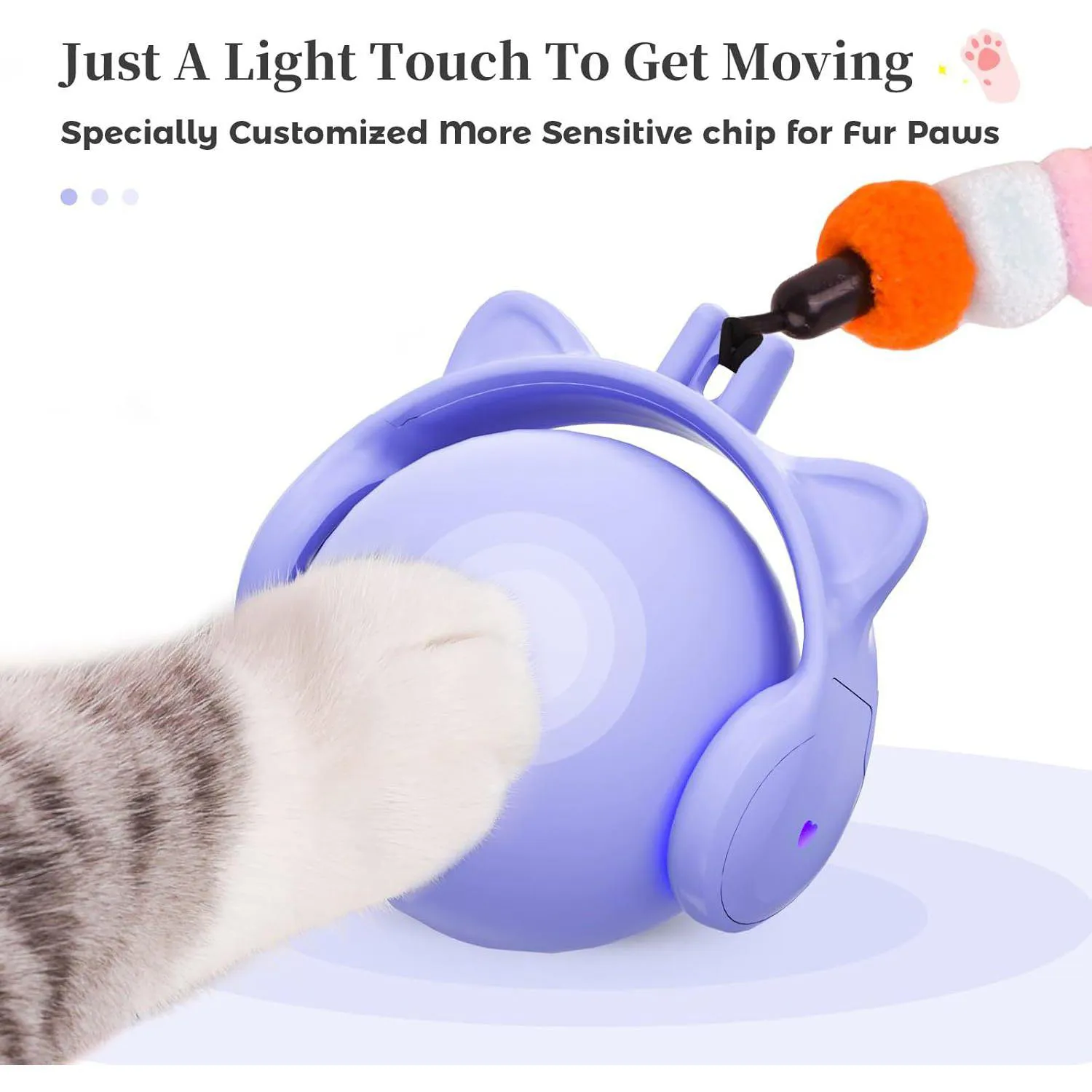 Pelota Interactiva para Gatos con Sonidos Realistas y Sensor Táctil Inteligente 5