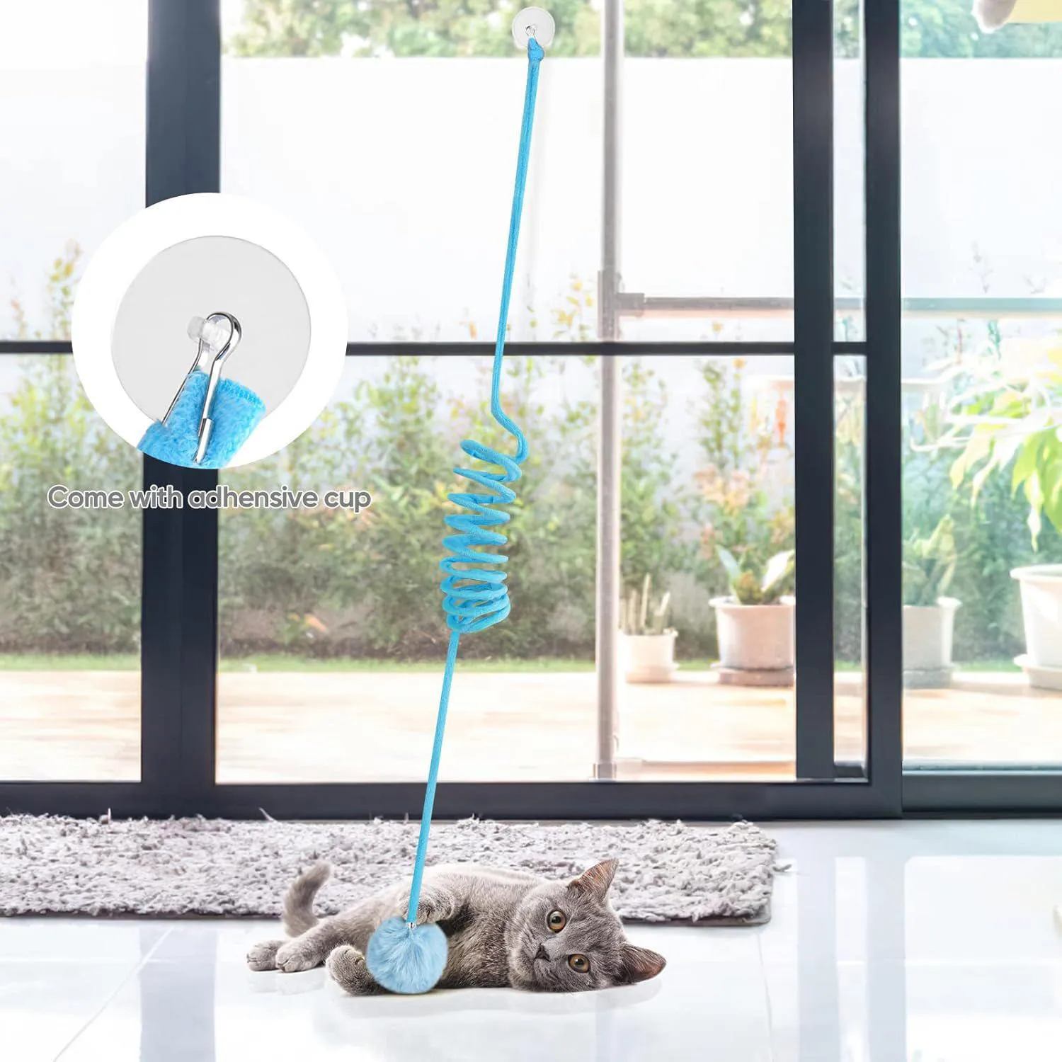 Juguetes Colgantes para Gatos con Resorte Elástico y Cascabel de Felpa