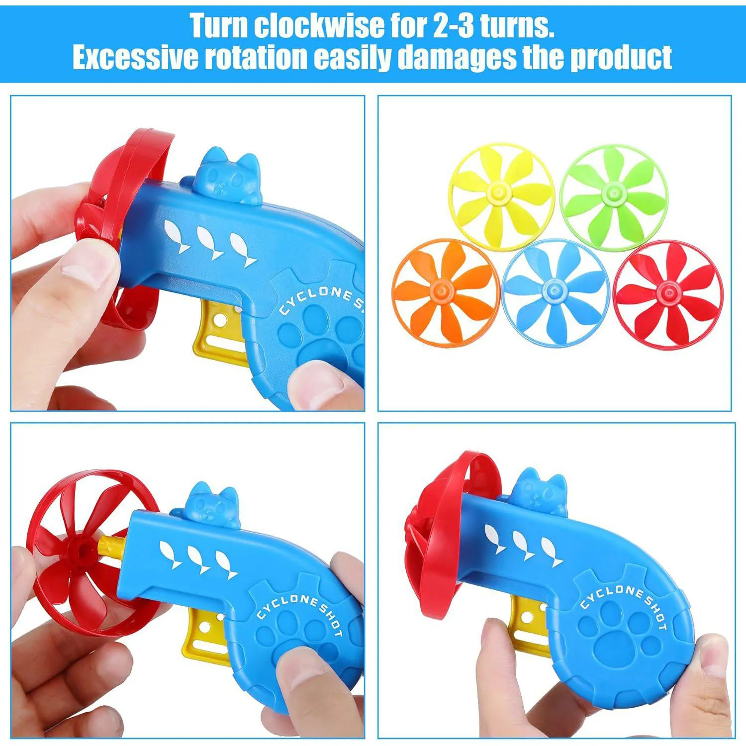 Set de Juguetes Voladores para Gatos con Hélices de Colores y Diseño Temático 3