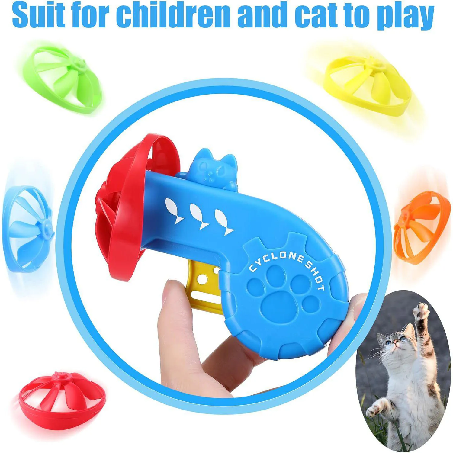 Set de Juguetes Voladores para Gatos con Hélices de Colores y Diseño Temático 4