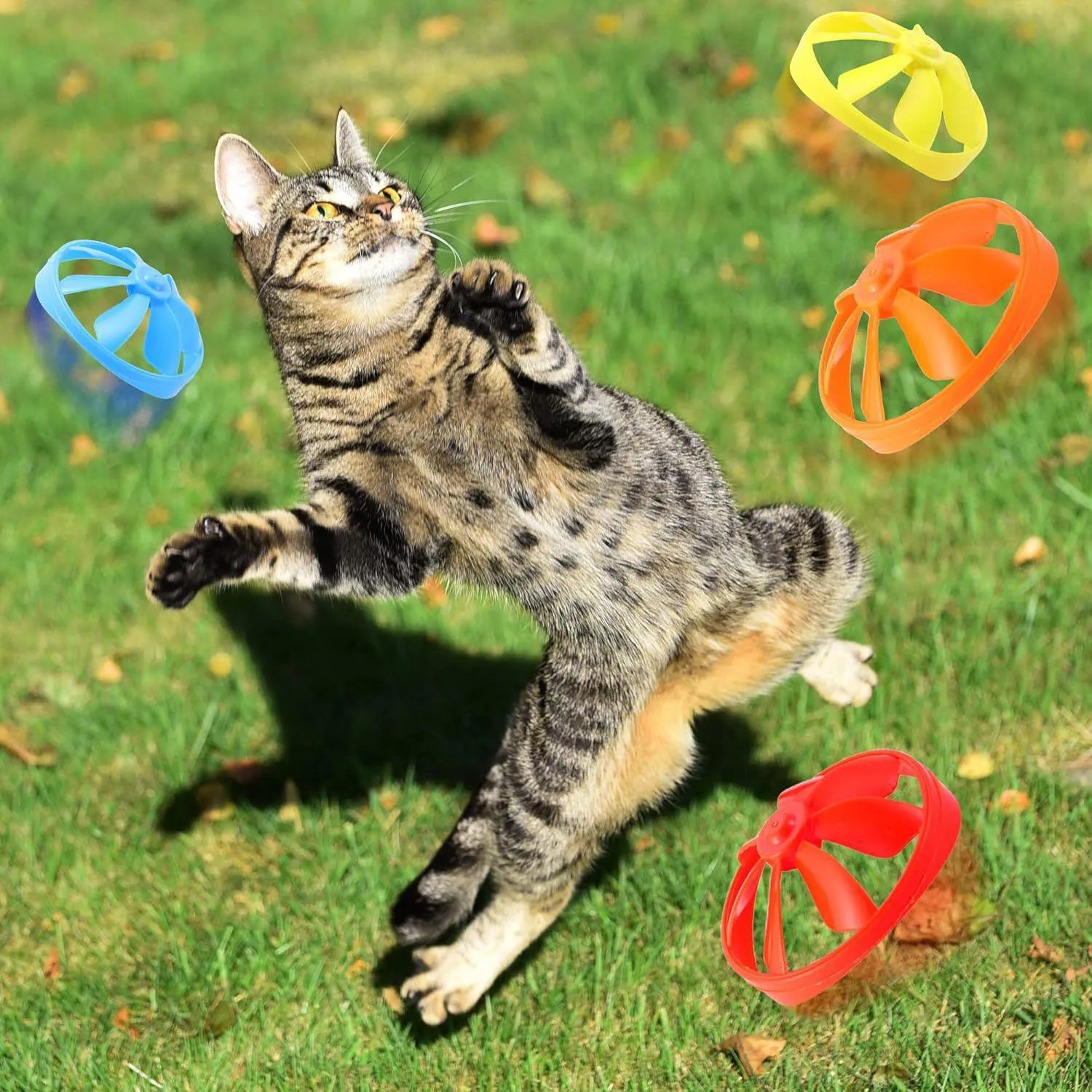 Set de Juguetes Voladores para Gatos con Hélices de Colores y Diseño Temático 5