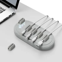 Organizador Magnético De Cables Con Base Antideslizante Y Seis Clips