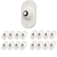 Ruedas Giratorias Mini de Acero Inoxidable Adhesivas 16 Piezas