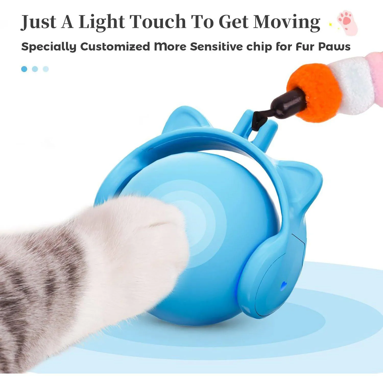 Pelota Inteligente Para Gato con Sonido Real y Sensor de Toque Activado 5