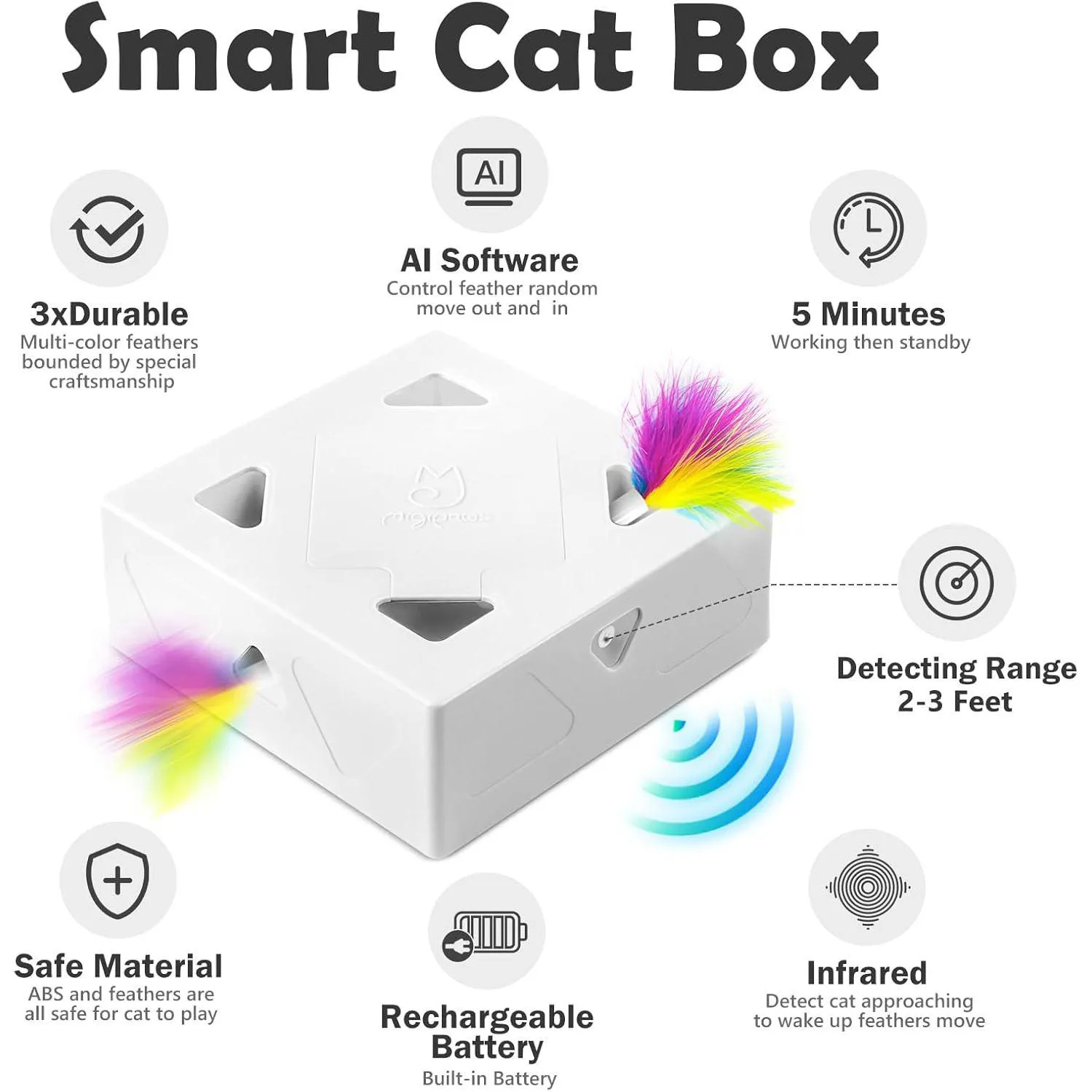Juguete Interactivo Para Gatos Migipaws MigiBox Que Estimula El Juego Y Reduce El Aburrimiento