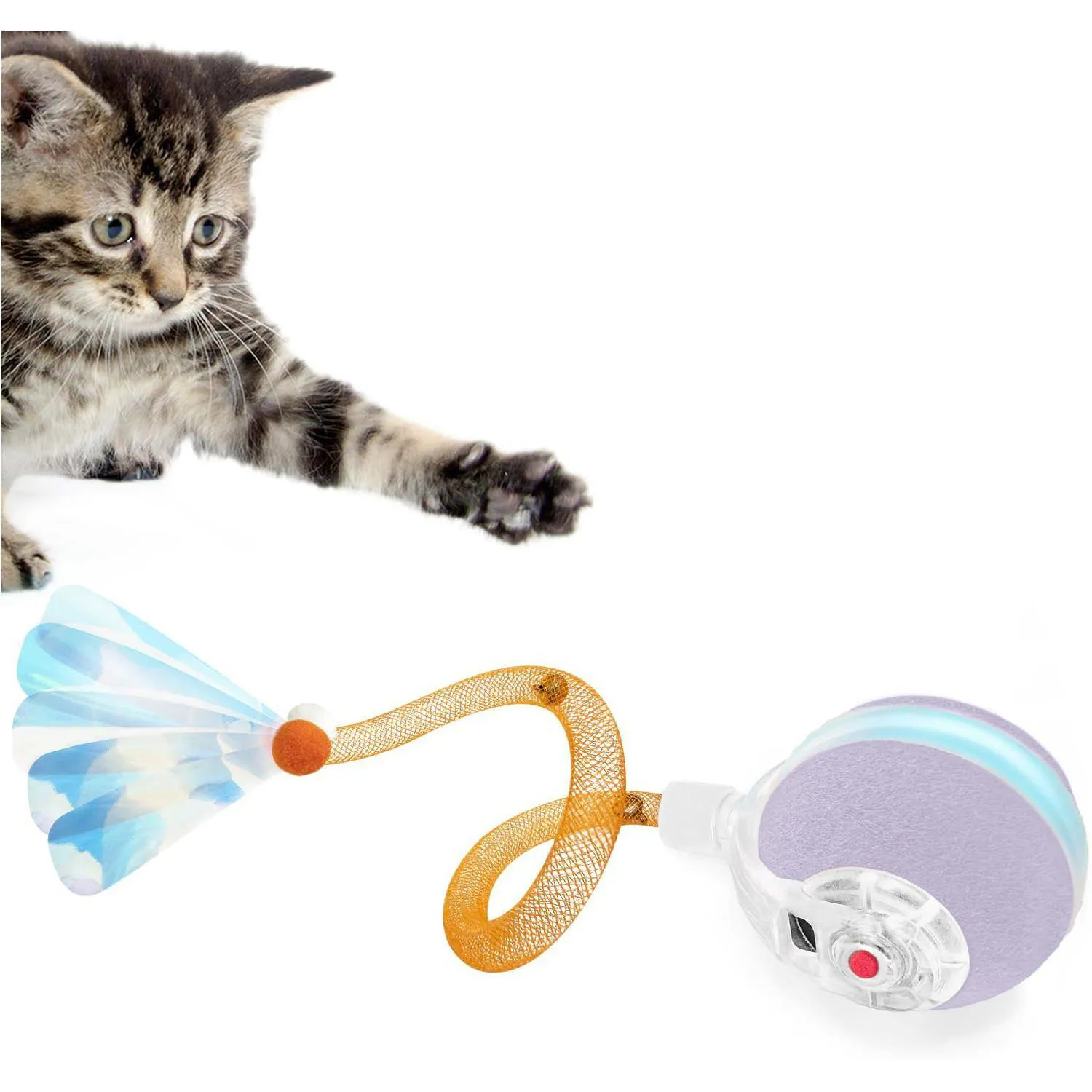 Pelota Interactiva Para Gato con Sensor de Movimiento y Cola Elástica