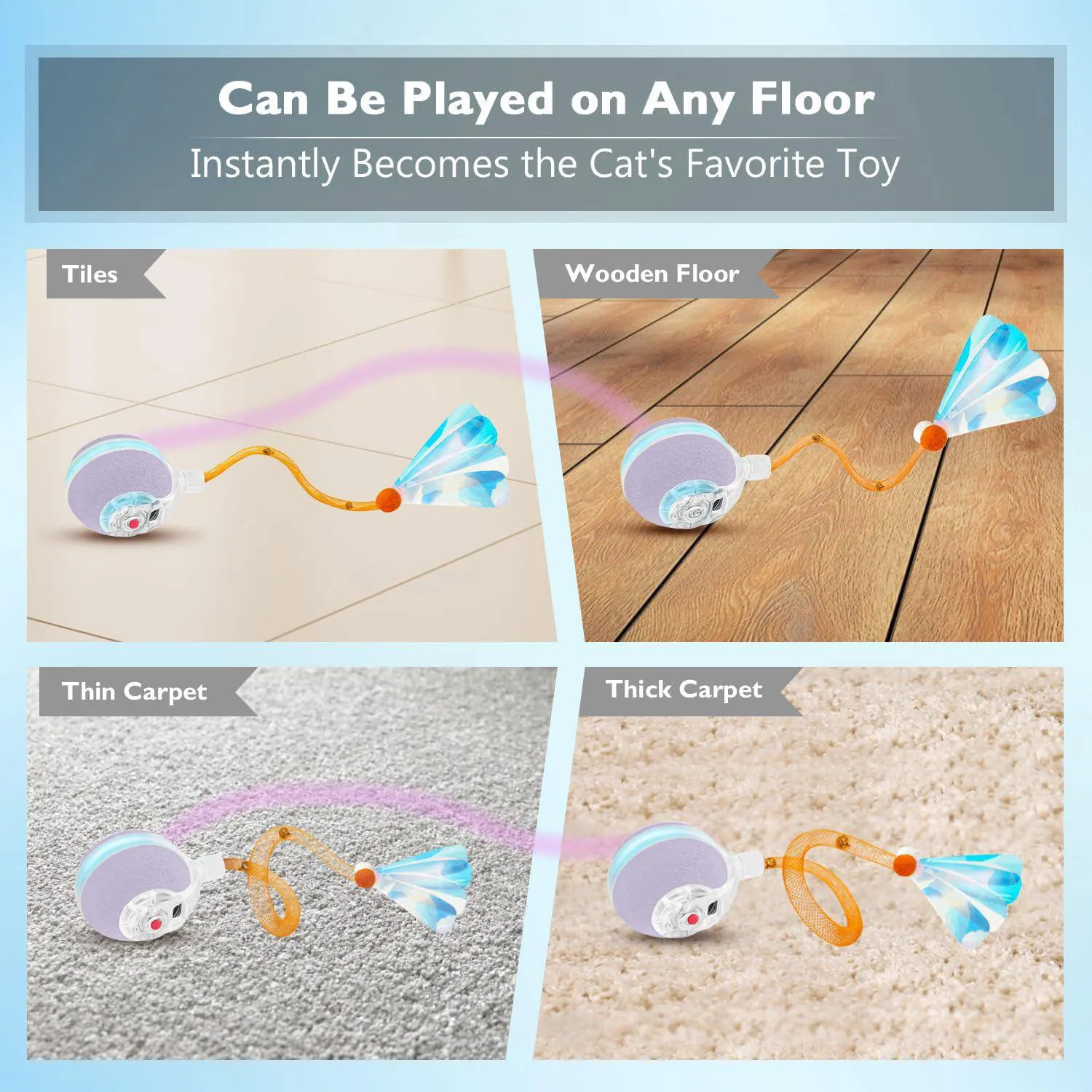 Pelota Interactiva Para Gato con Sensor de Movimiento y Cola Elástica 3