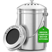 Cubo De Compostaje Utopia Kitchen De Acero Inoxidable Para Cocina