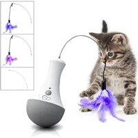 Juguete Electrónico Interactivo Para Gatos con Plumas Giratorias