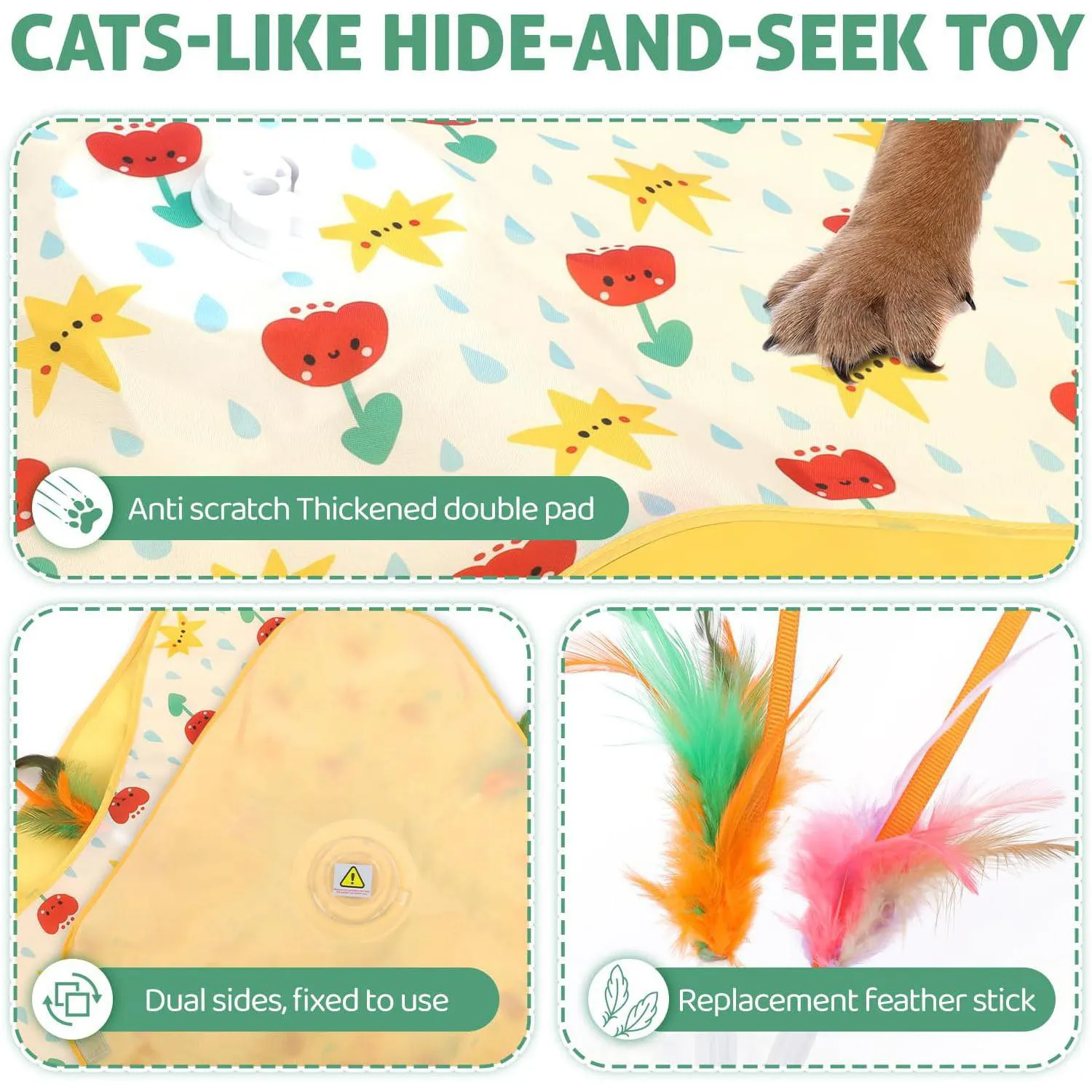 Juguete Interactivo Recargable Para Gatos con Base Estable y Pluma Oculta