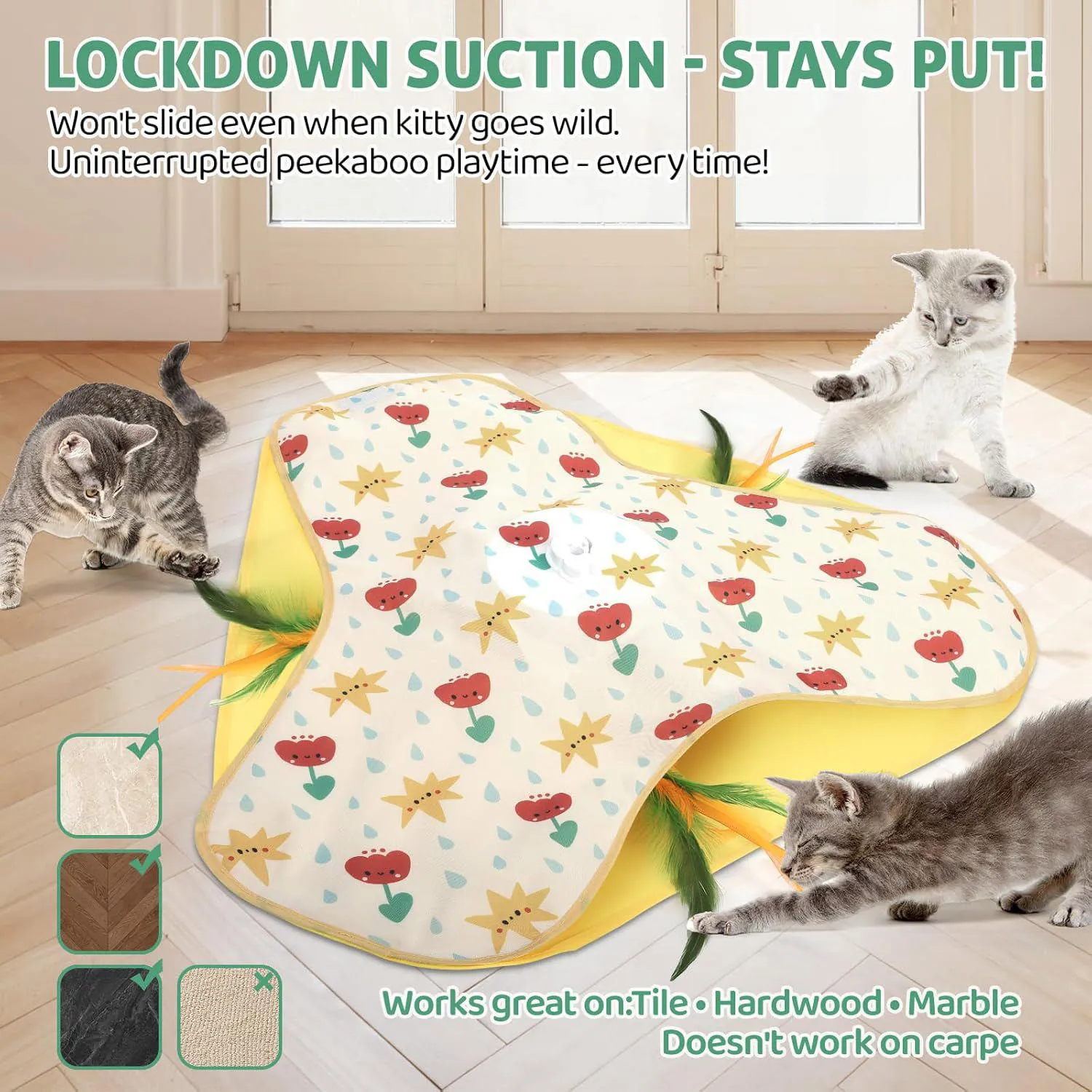 Juguete Interactivo Recargable Para Gatos con Base Estable y Pluma Oculta 7