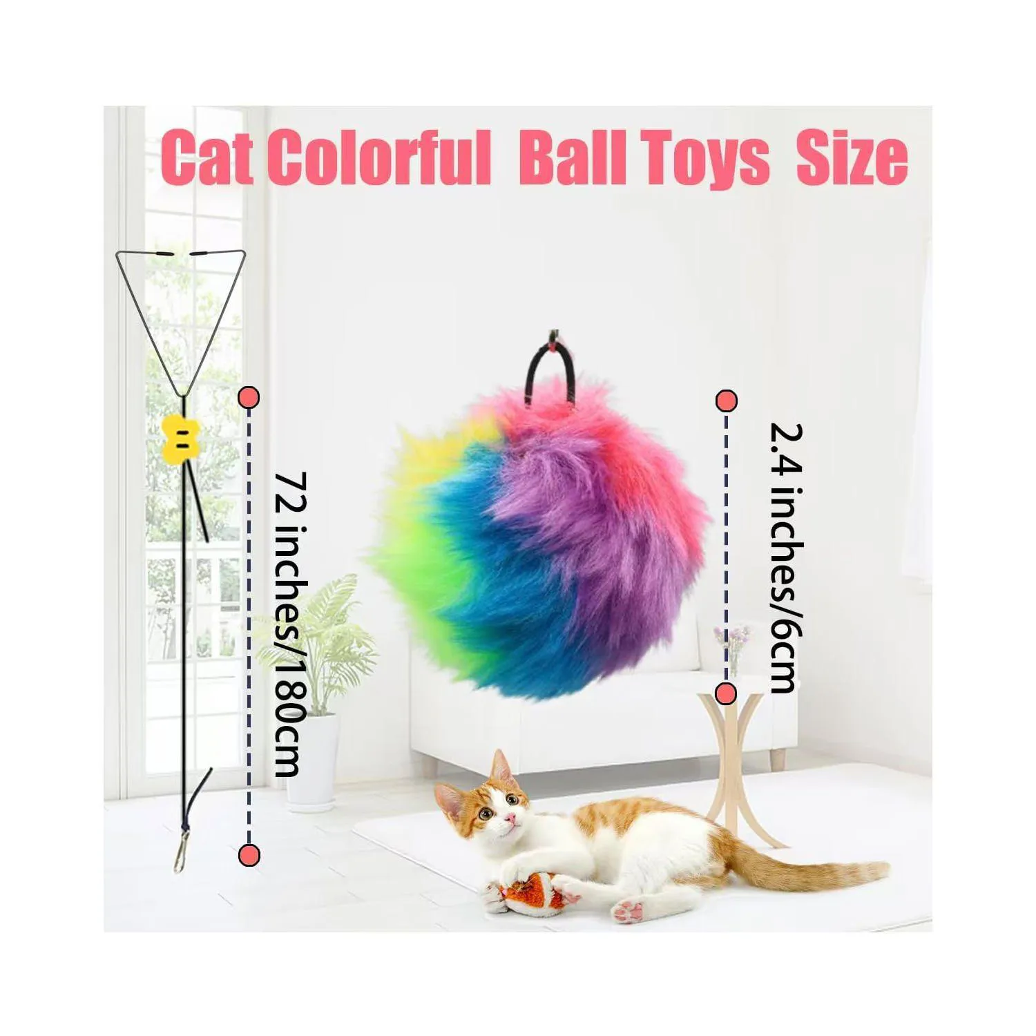Juguete Colgante Interactivo Para Gatos con Plumas y Sonido Incorporado 4