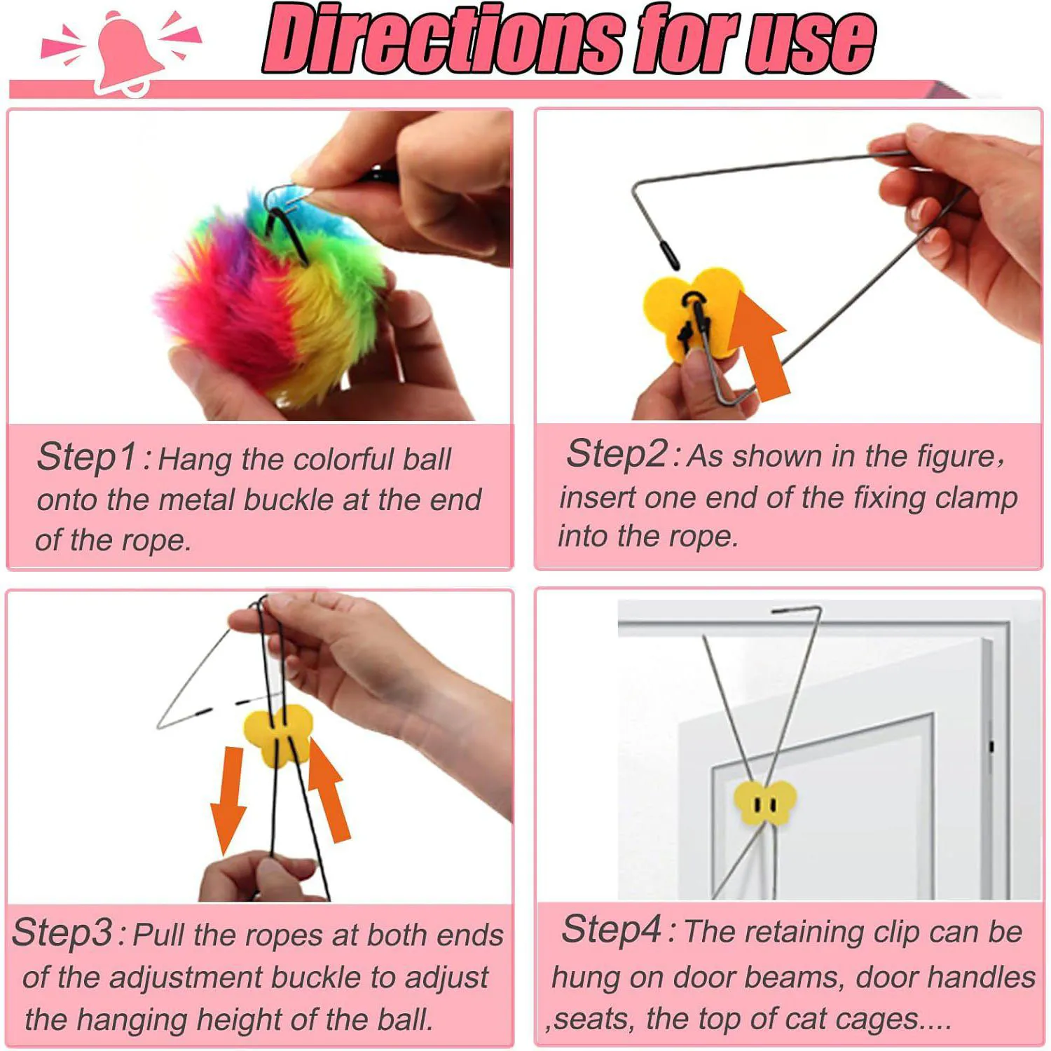 Juguete Colgante Interactivo Para Gatos con Plumas y Sonido Incorporado 6