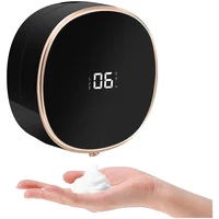 Dispensador Automático De Jabón Espumoso Montaje En Pared Recargable Negro