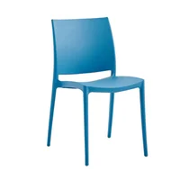 Silla Plástica De Jardín Apta Exteriores Protección Uv Azul Claro
