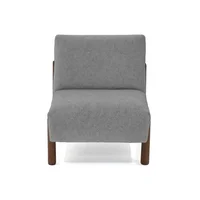 Poltrona Dubi 73x63x73 Tela Gris Patas Matiz Caoba