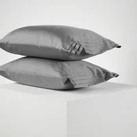Set x 2 Fundas Cairo 400 Hilos Gris Oscuro 50 x 90 cm