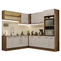 Cocina Integral de Esquina Agata 4.60 m 01 Marrón Crema