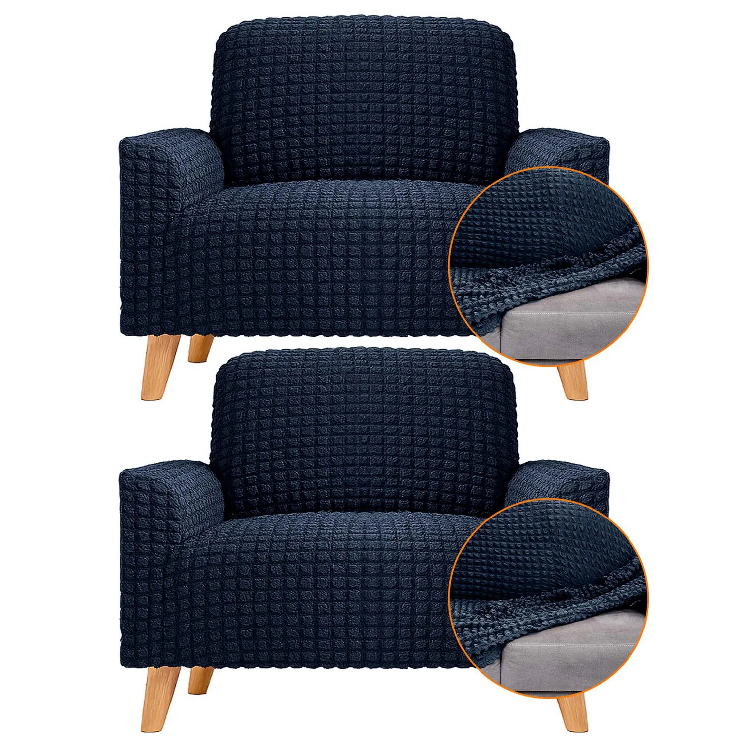 Set X2 Protectores de Sofá Un Puesto Tela Elástica Lavable