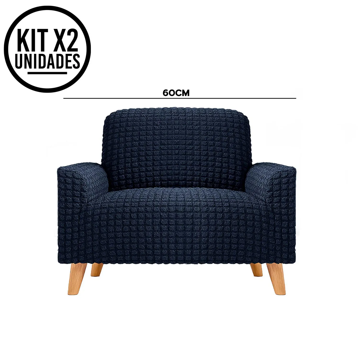 Set X2 Protectores de Sofá Un Puesto Tela Elástica Lavable 5